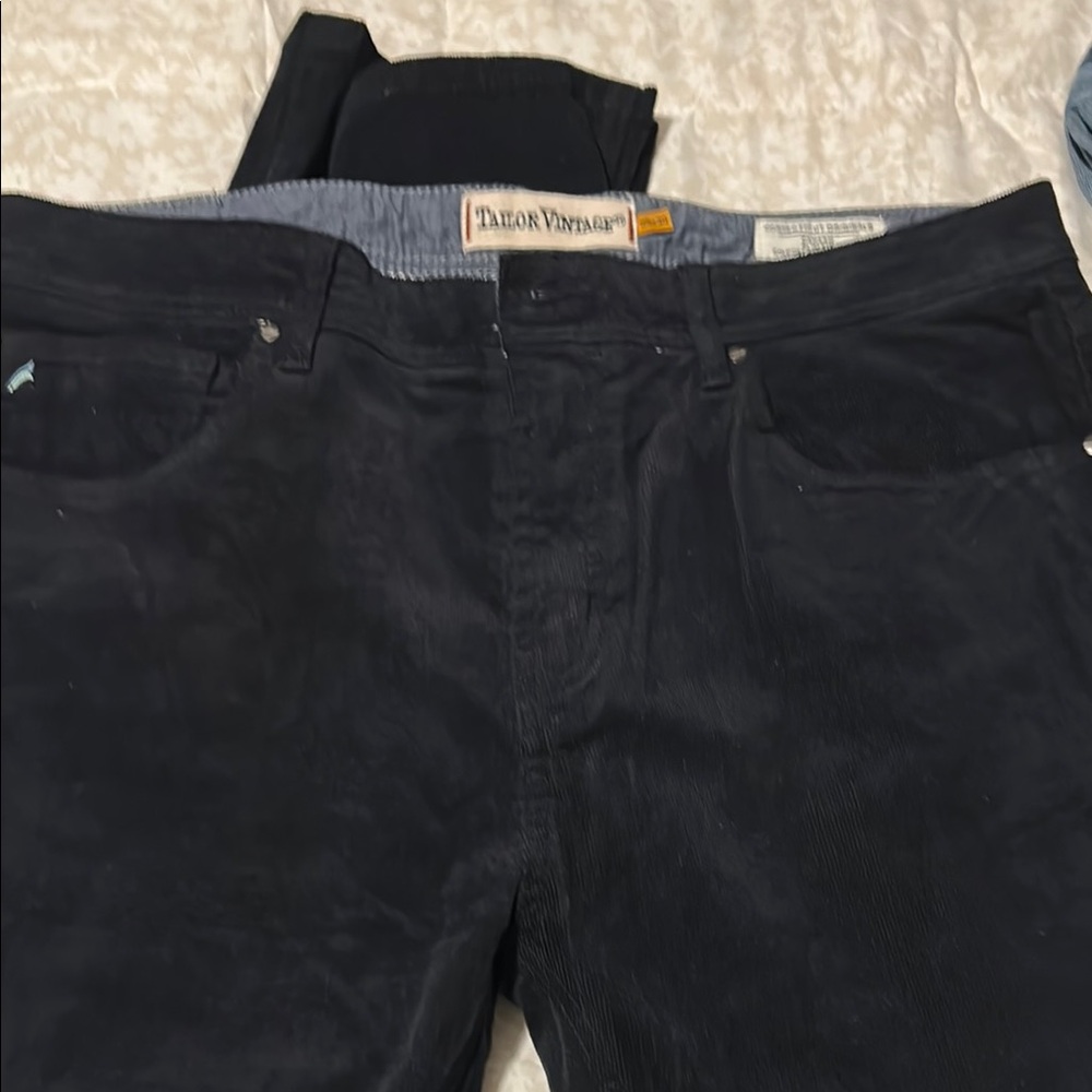 Tailor Vintage Men's Dark Blue Corduroy Pants